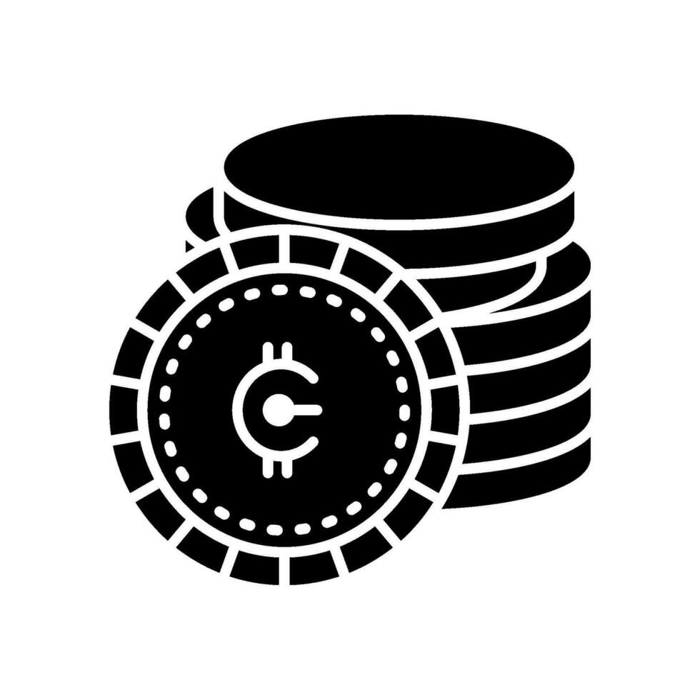 ikon av kryptovaluta mynt stack vektor