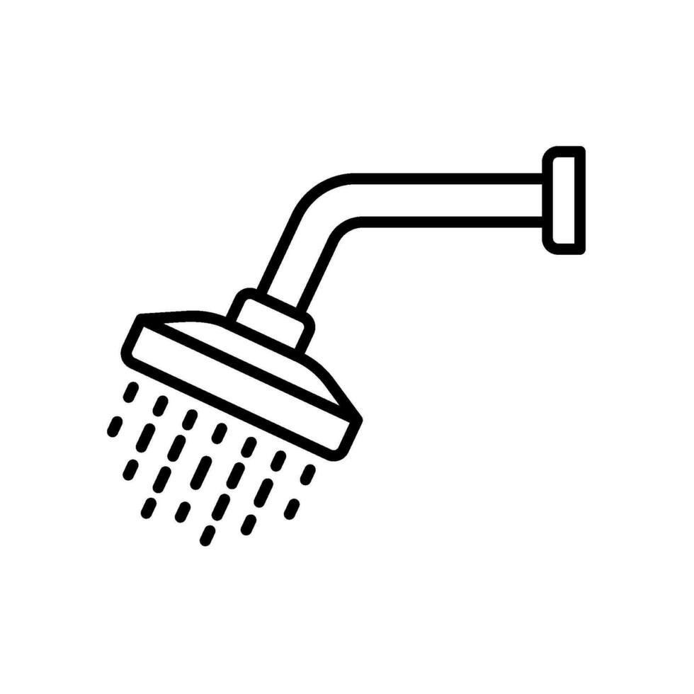 dusch ikon med vatten jet för badning vektor