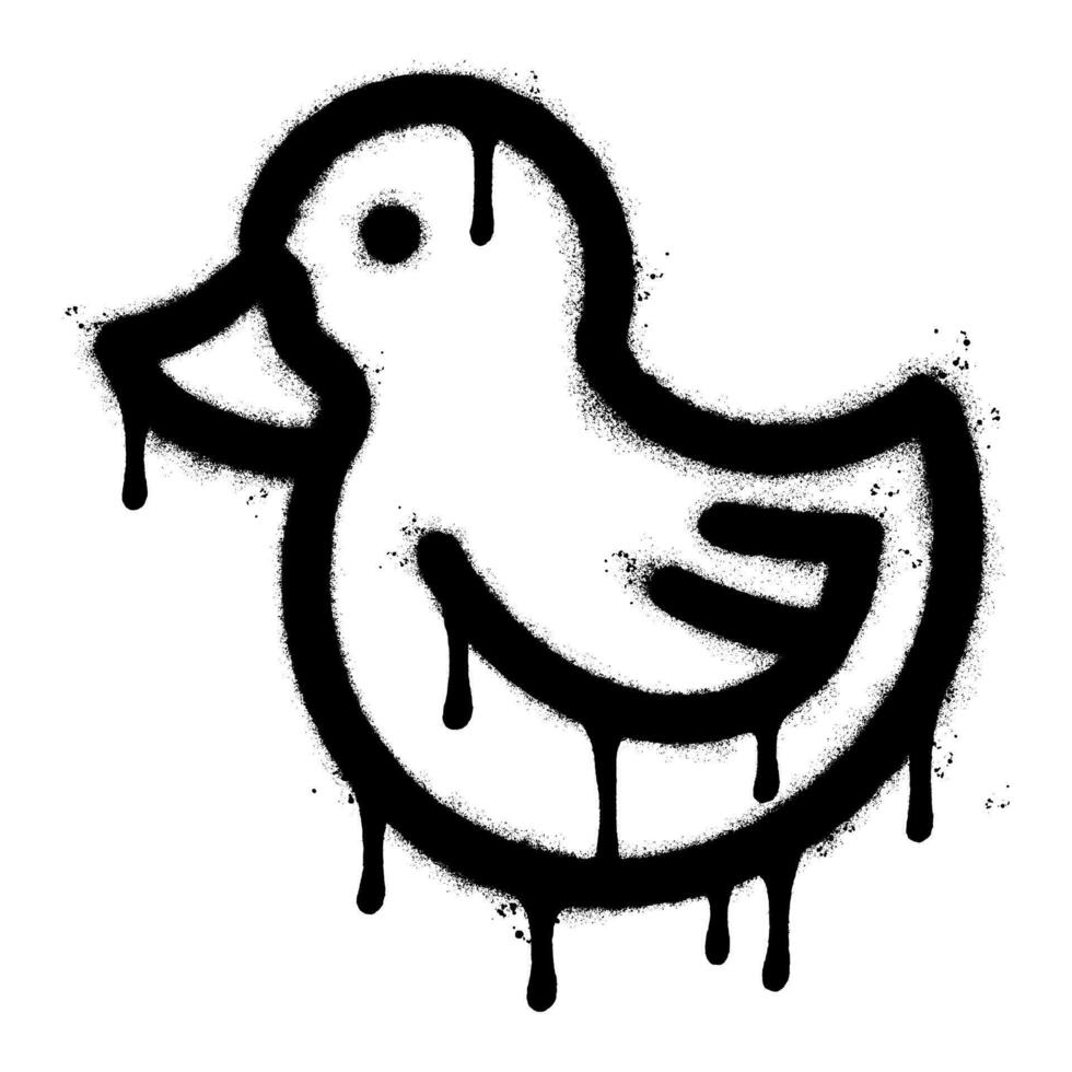 sprühen gemalt Graffiti Ente Symbol gesprüht isoliert mit ein Weiß Hintergrund. Vektor Illustration.