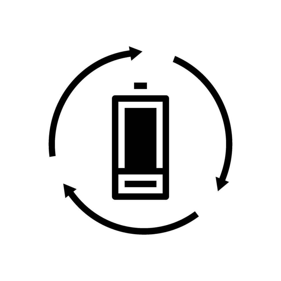 Recycling Batterie Glyphe Symbol Vektor Illustration