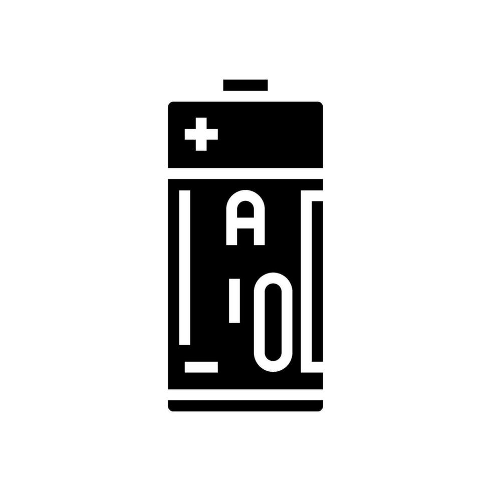 alkalisch Batterie Glyphe Symbol Vektor Illustration