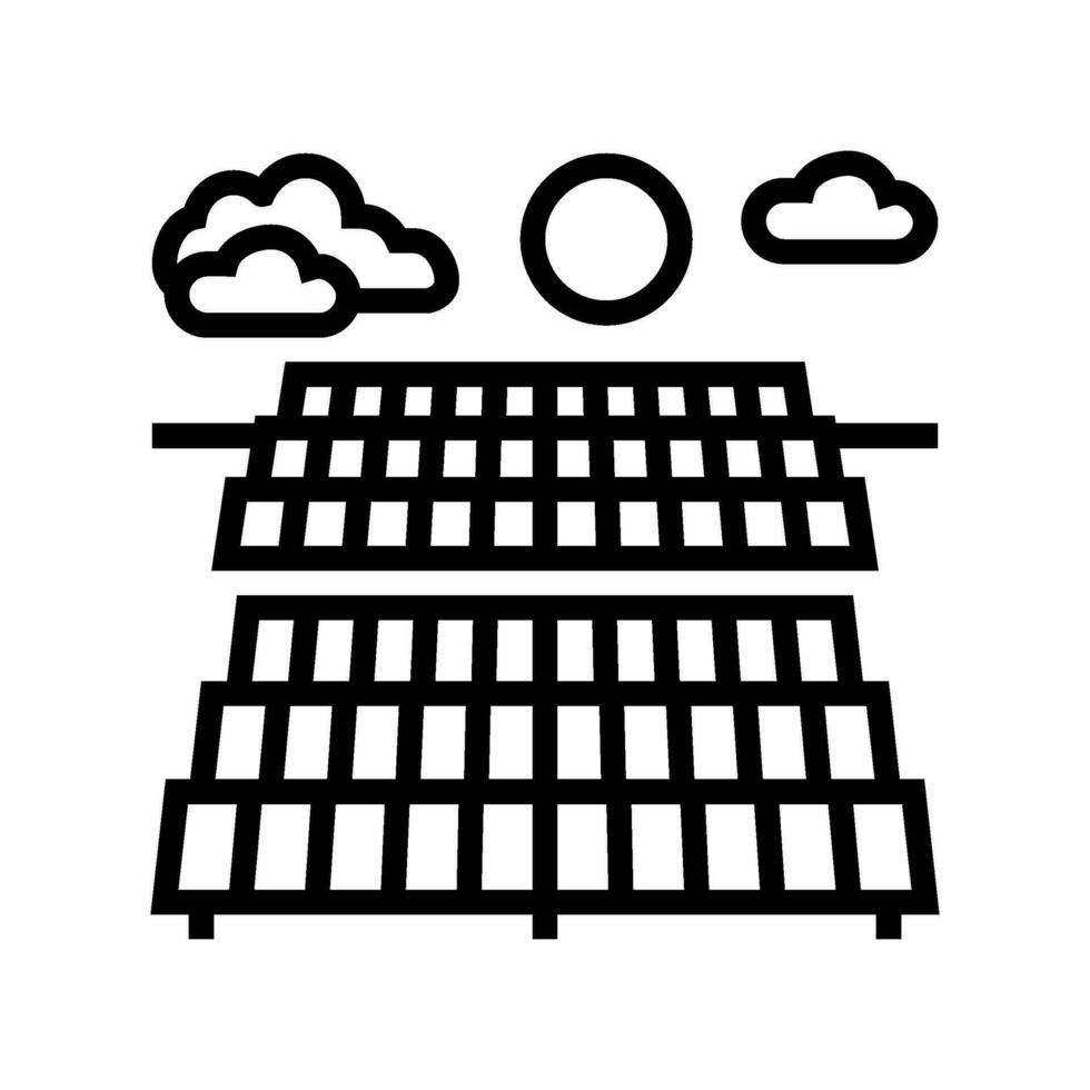 Bauernhof Solar- Panel Linie Symbol Vektor Illustration
