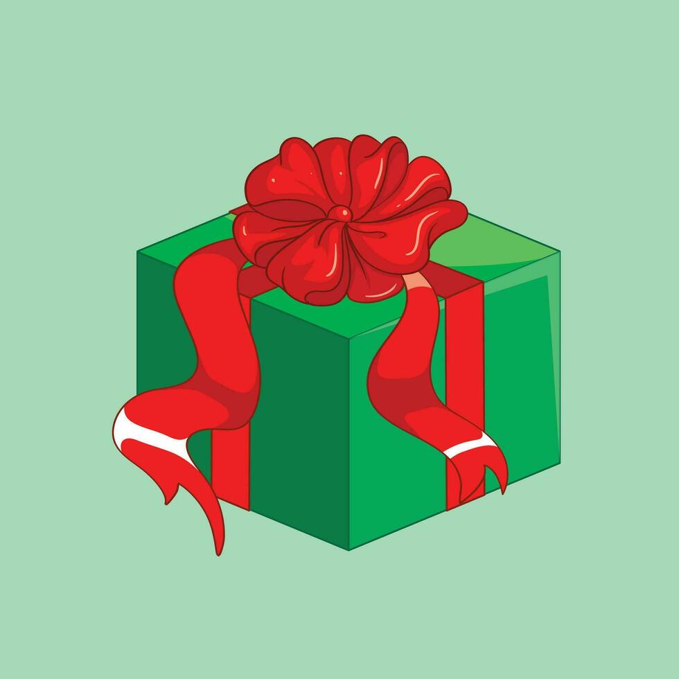 Geschenk Kasten, rot Grün Weihnachten Geschenk Box vektor