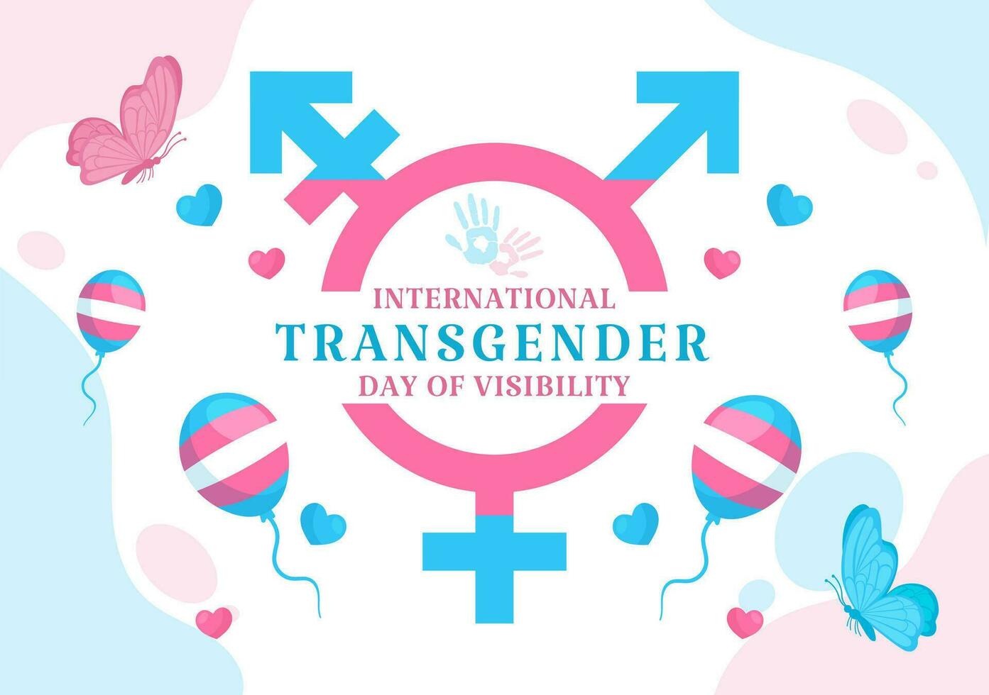 internationell trans dag av synlighet vektor illustration på Mars 31 med transpersoner stolthet flaggor och symbol i firande platt bakgrund