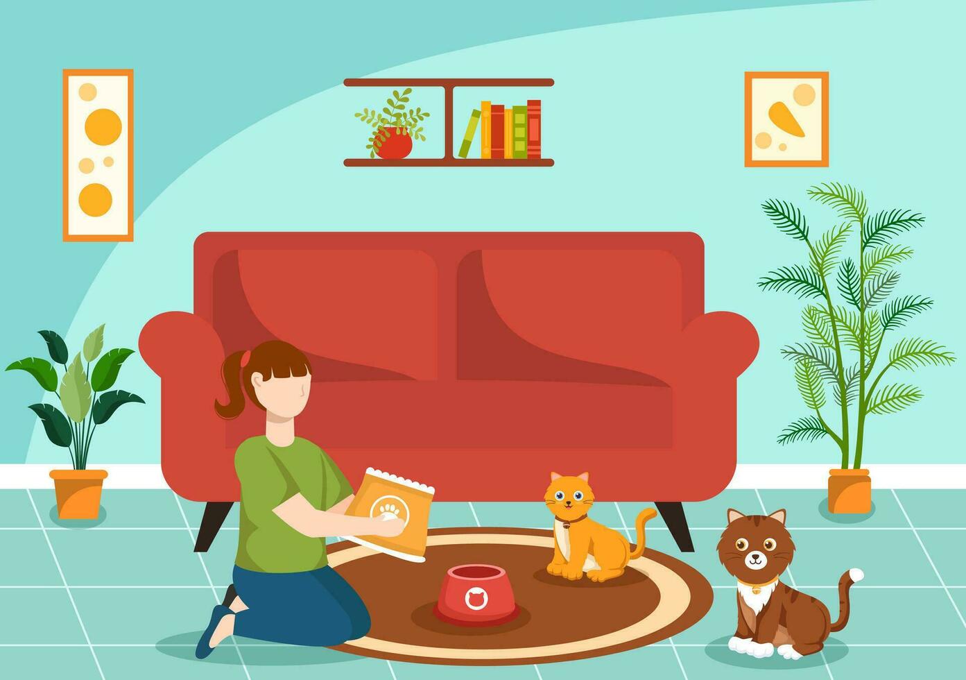 Haustiere Pflege Vektor Illustration mit Tier Schutz oder Tierarzt Klinik zum nehmen Pflege von Hund oder Katze im Gesundheitswesen eben Karikatur Hintergrund Design