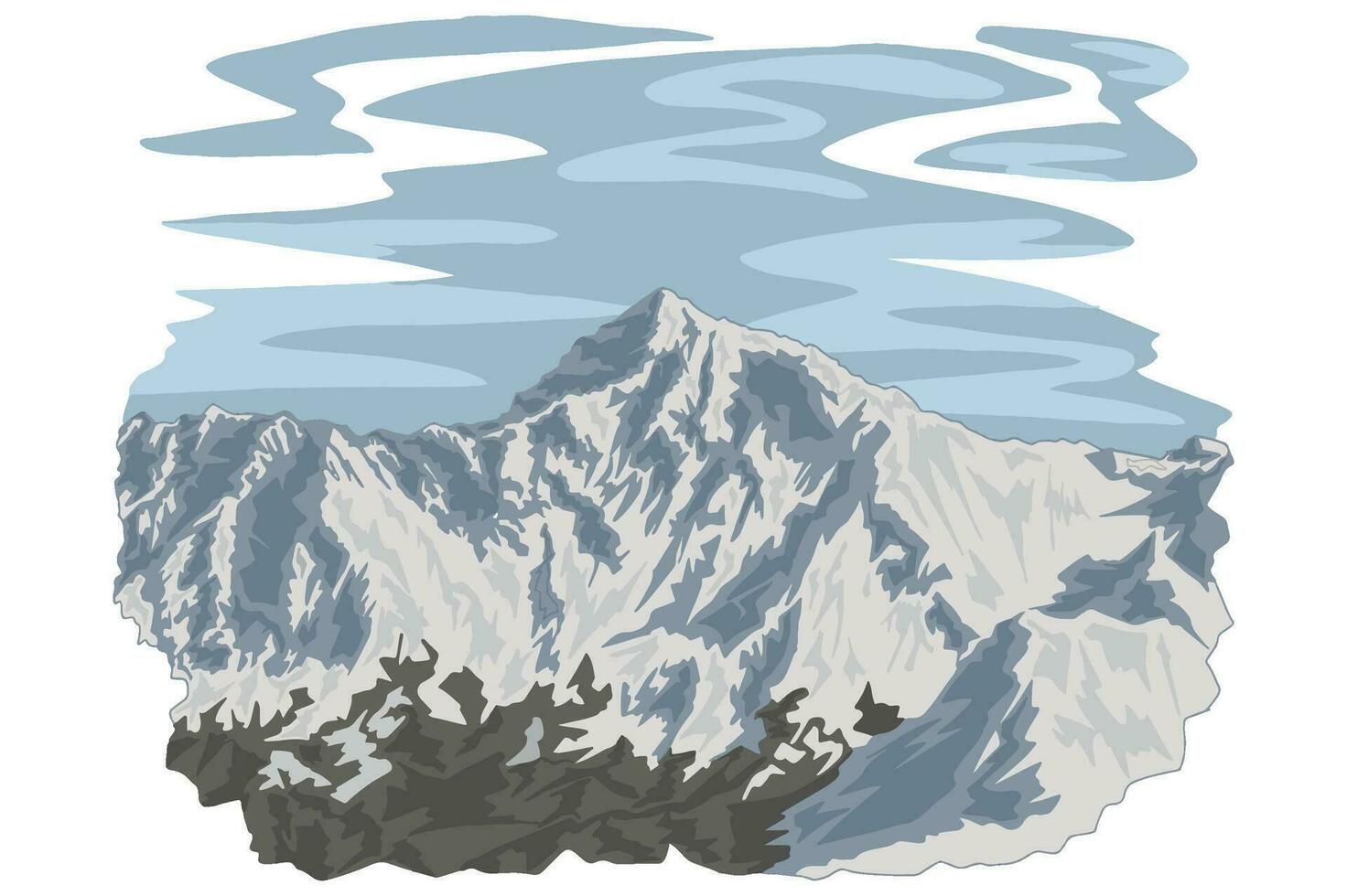 Everest Berg Vektor Kunst