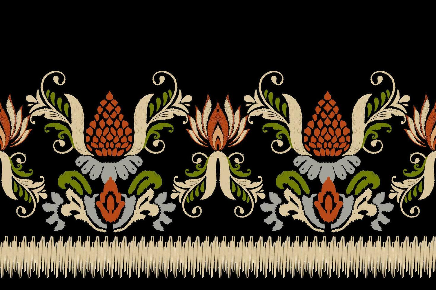 etnisk ikat design aztec stam- afrikansk konst. sömlös mönster i stam, folk broderi, och mexikansk stil. geometrisk prydnad. design för skriva ut tyg matta, tapet, Kläder, omslag, tyg vektor