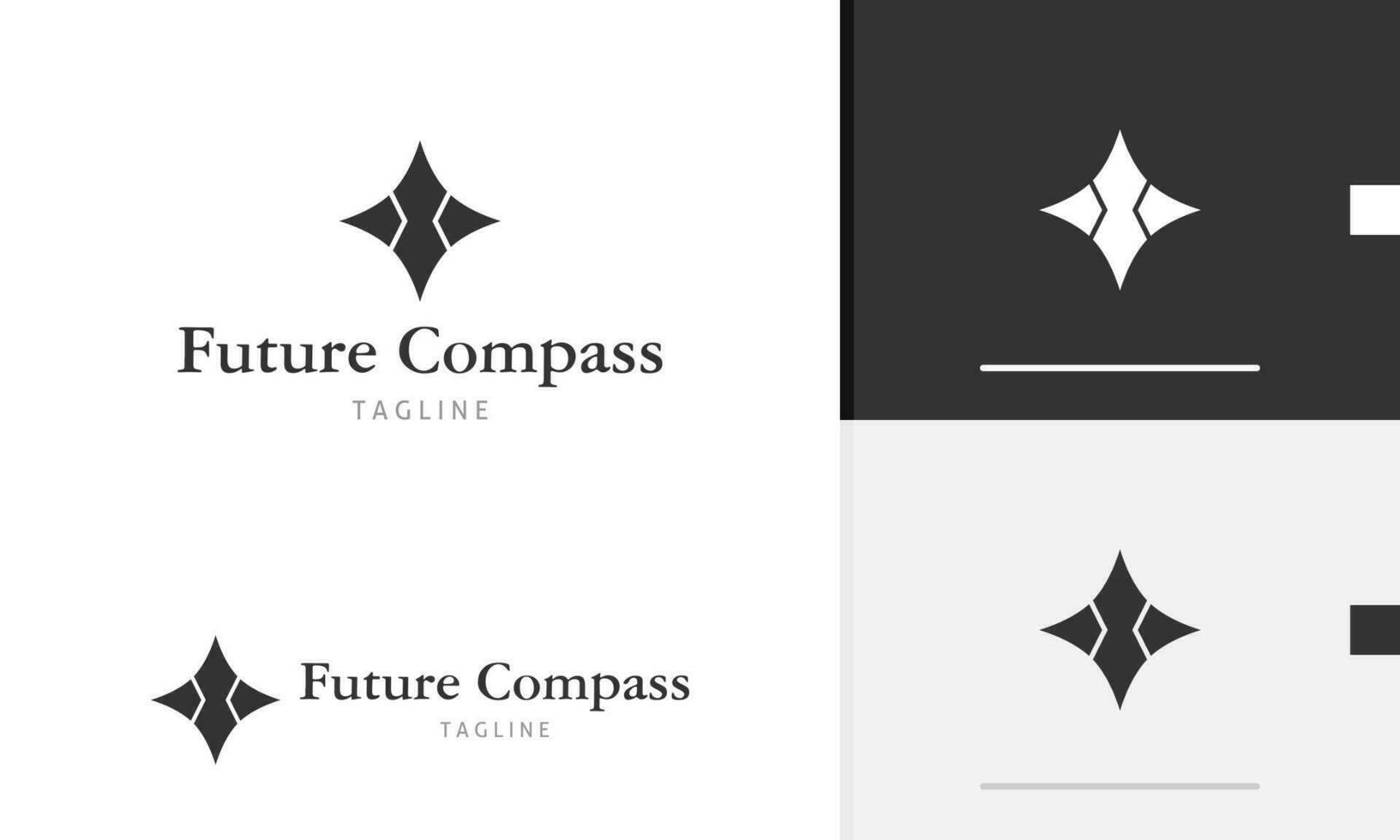 logotyp design ikon av geometrisk kompass pil pekande väst norr söder öst äventyr resa verktyg vektor