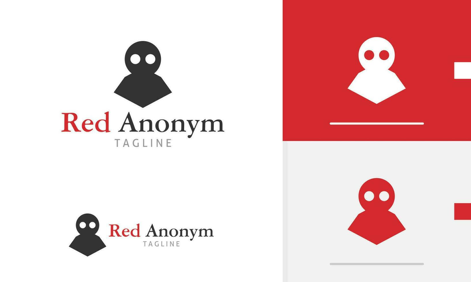 logotyp design ikon av man spöke spionera ombud anonym maskot docka karaktär med stor cirkel runda öga vektor