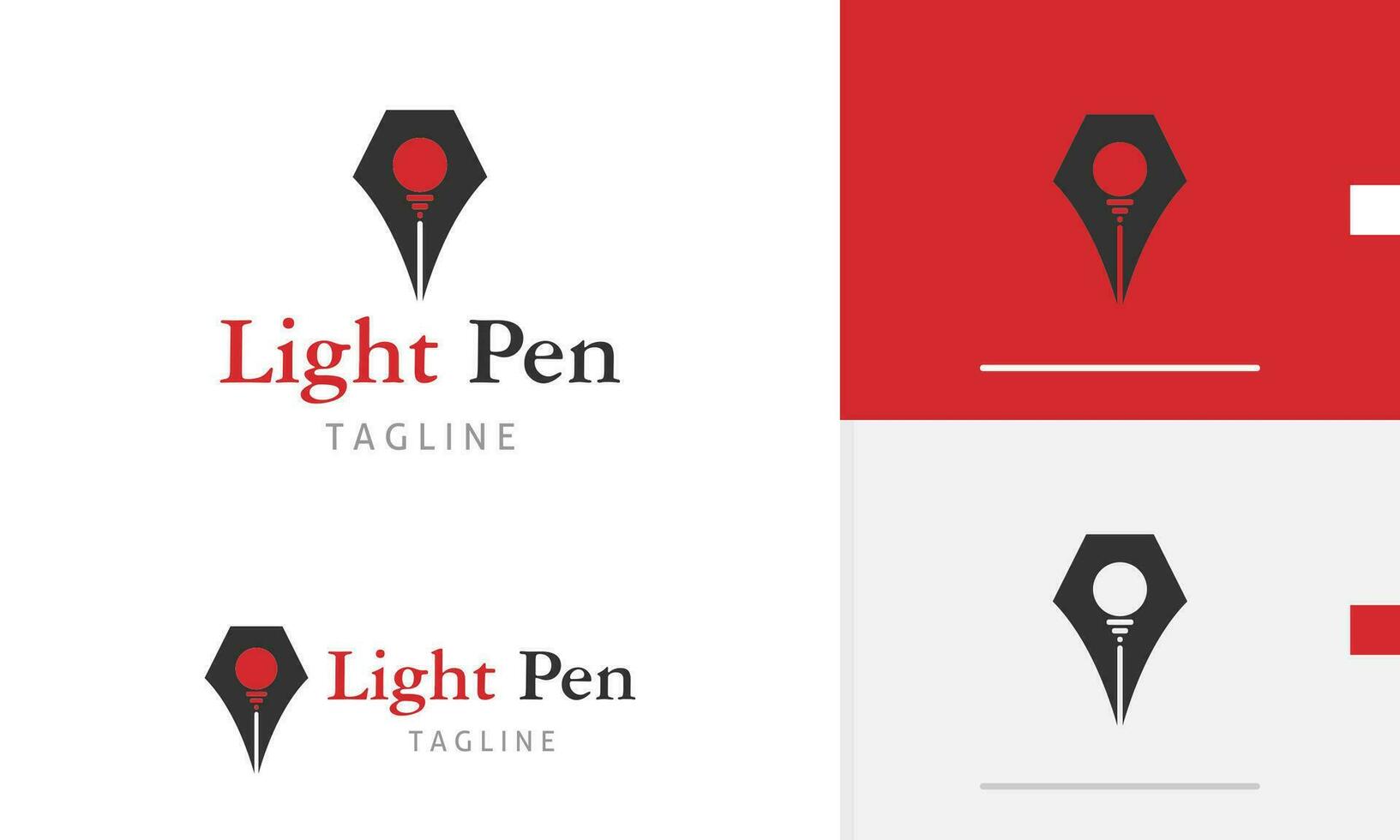 Logo Design Symbol abstrakt geometrisch klassisch elegant Stift Silhouette mit Sonnenaufgang Sonnenuntergang Sonne Licht vektor