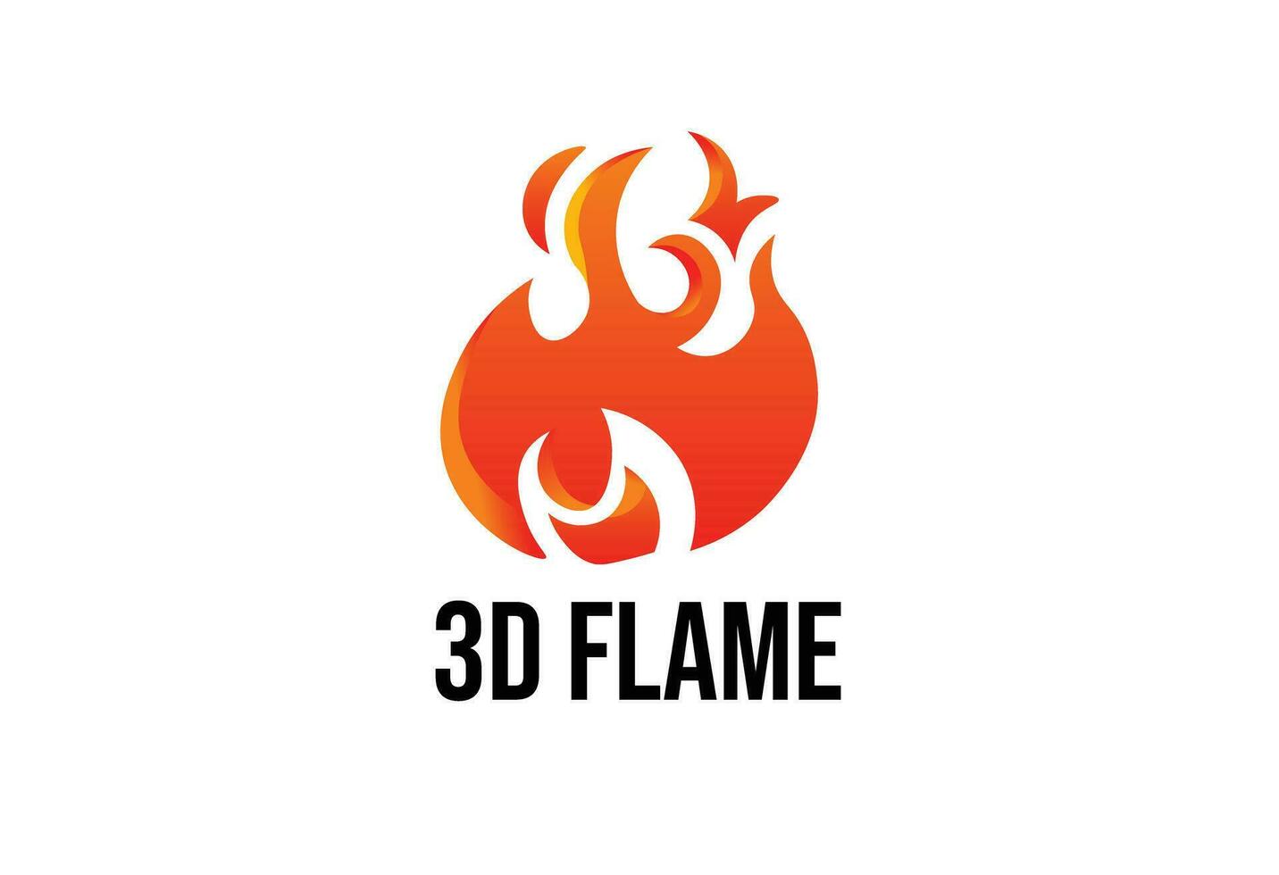 3d Flamme oder Feuer Logo vektor