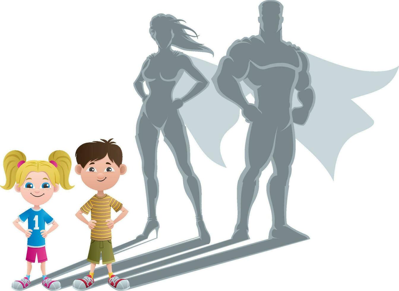 barn superhjälte begrepp 2 vektor