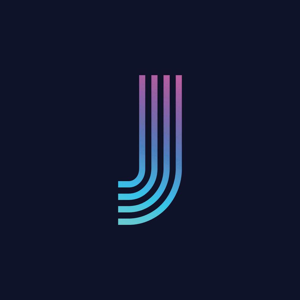 Vektor Brief j Logo Gradient bunt Design Illustration