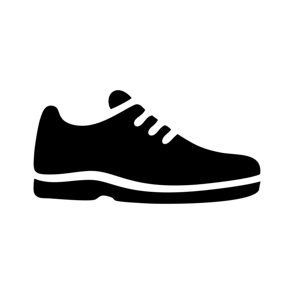 Schuh Symbol. schwarz Schuh Silhouette Symbol auf Weiß Hintergrund. Vektor Illustration.