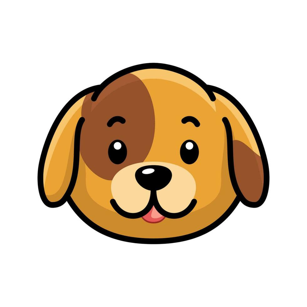 söt ansikte hund ikon. rolig valp huvud logotyp linje ikon. sällskapsdjur vektor illustration