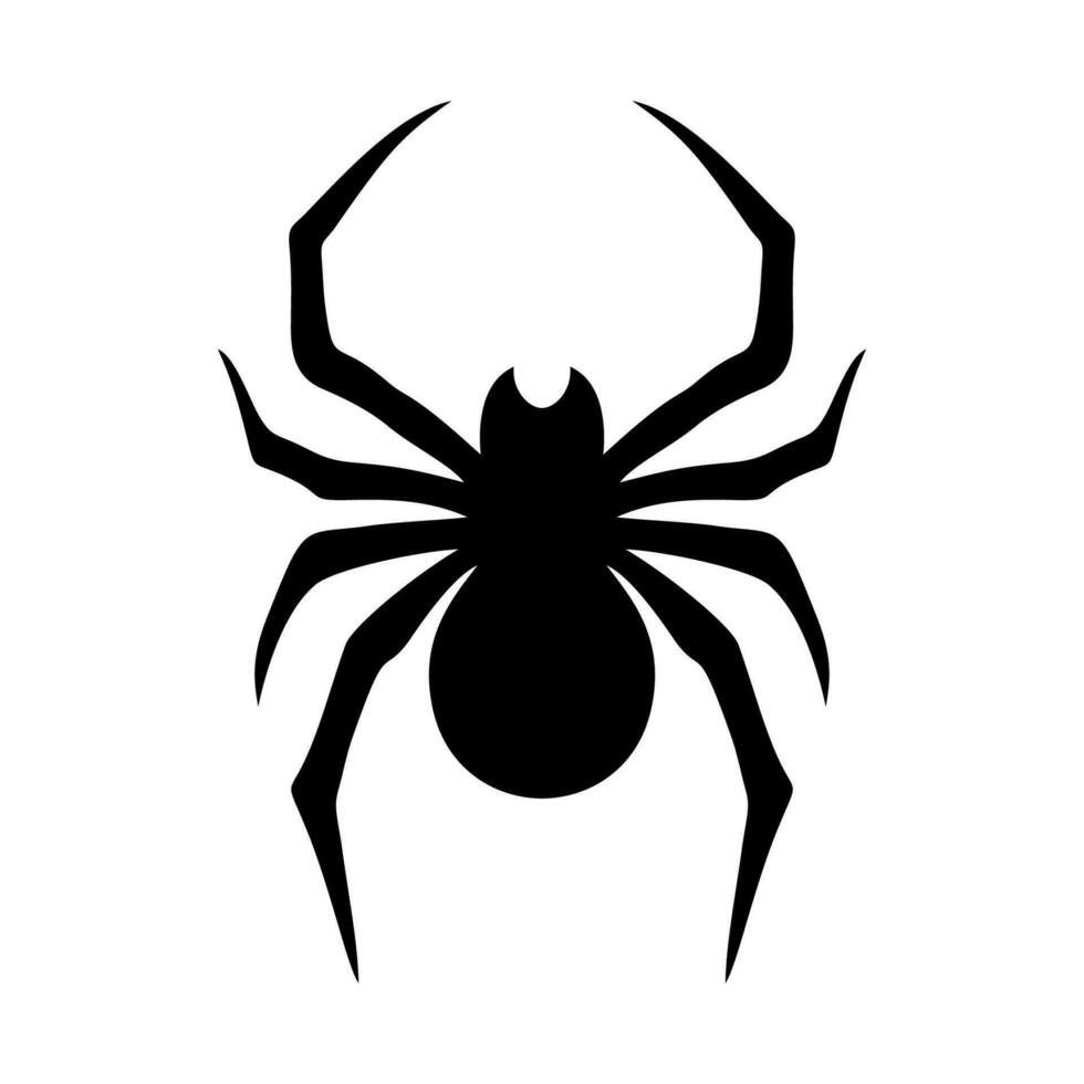 svart Spindel ikon. Spindel silhuett isolerat på vit bakgrund. vektor illustration