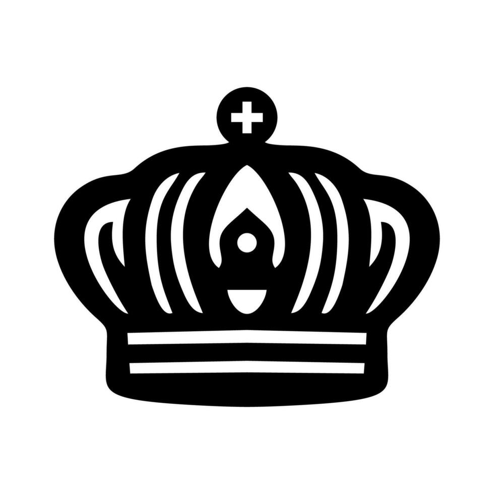 svart krona ikon silhuett. täcka av vapen och kunglig symbol isolerat på vit. vektor illustration