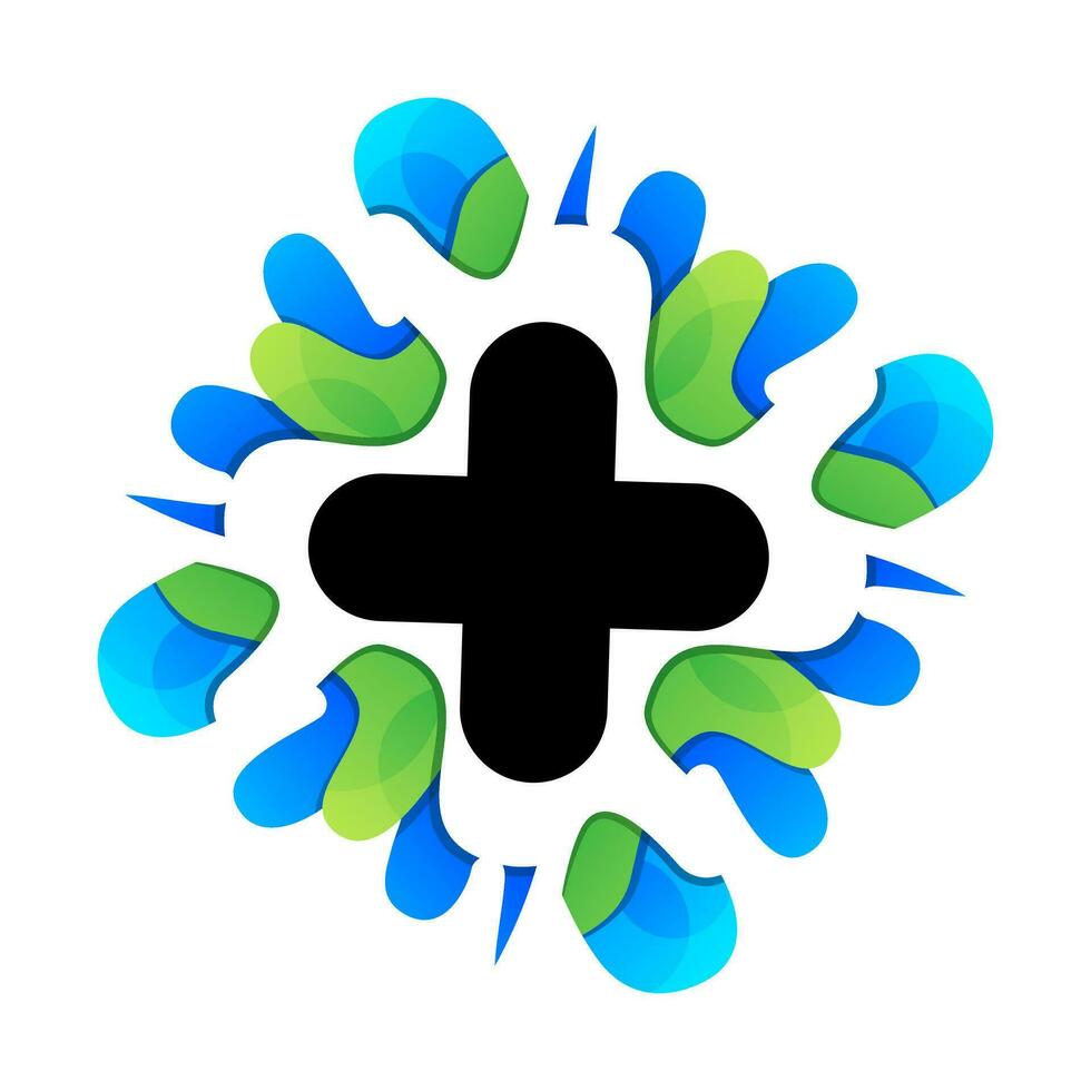 hälsa vård och plus symbol logotyp mall vektor