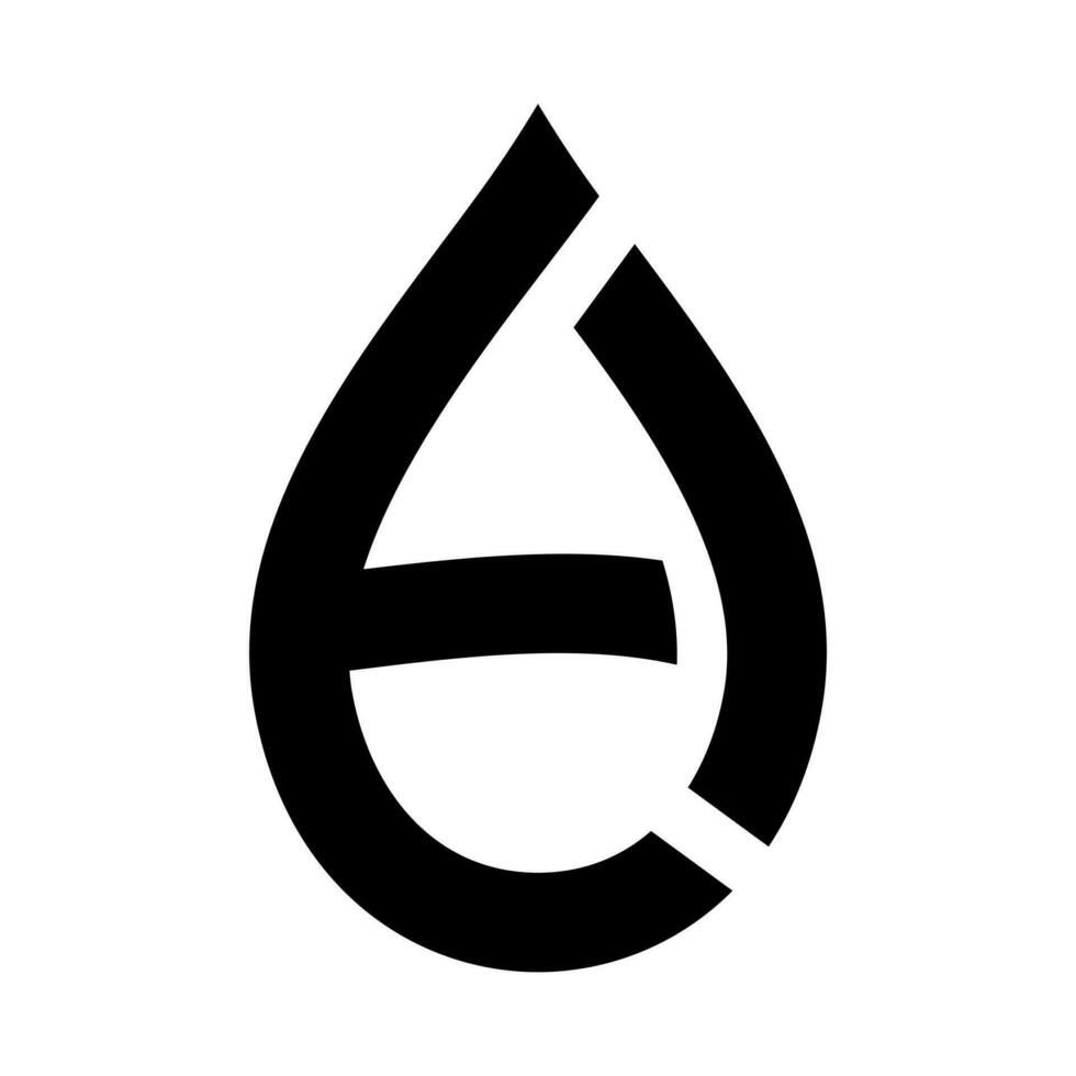 Brief e Wasser Symbol Logo Design vektor