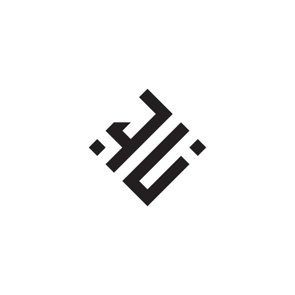uj geometrisch Logo Initiale Konzept mit hoch Qualität Logo Design vektor
