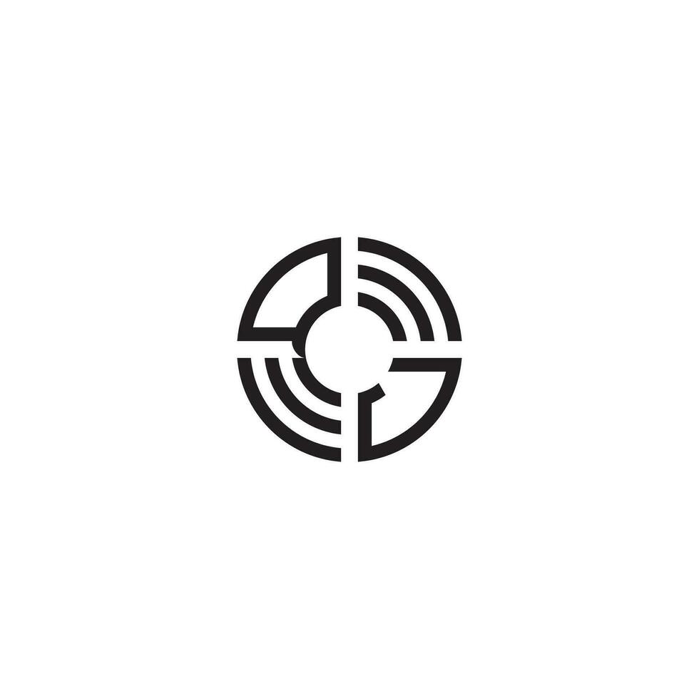 jq cirkel linje logotyp första begrepp med hög kvalitet logotyp design vektor
