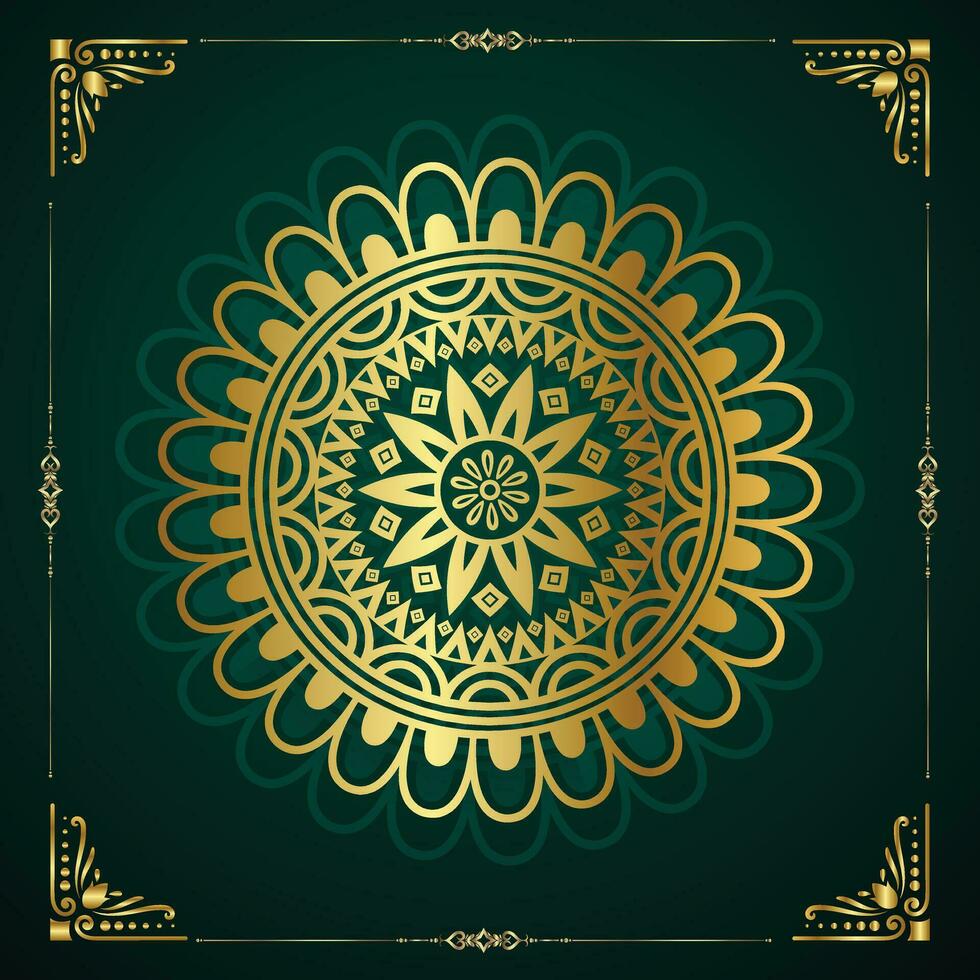 Luxus Zier Mandala Design Hintergrund im Gold Farbe Prämie Vektor abstrakt Hintergrund mit ein Luxus Gold Mandala Design Prämie Vektor islamisch schwarz Hintergrund mit Gold Mandala Dekoration