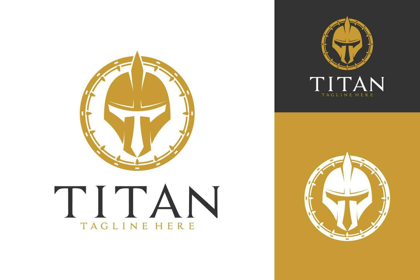 minimalistisch Titan Krieger Logo Design vektor