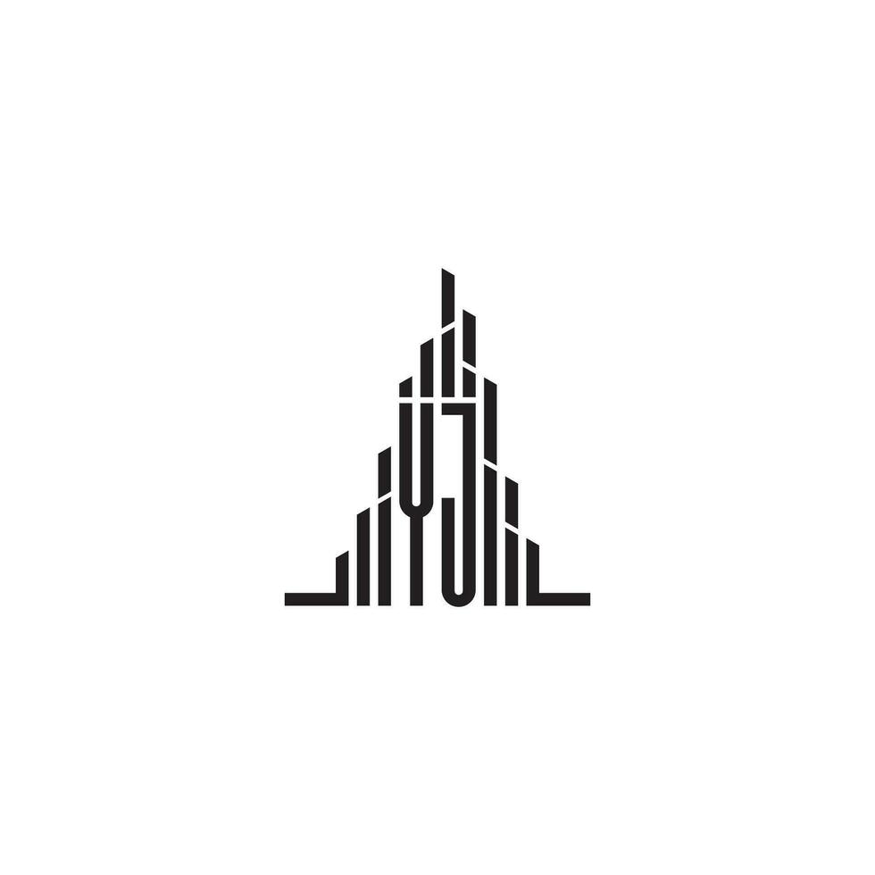 yja Wolkenkratzer Linie Logo Initiale Konzept mit hoch Qualität Logo Design vektor