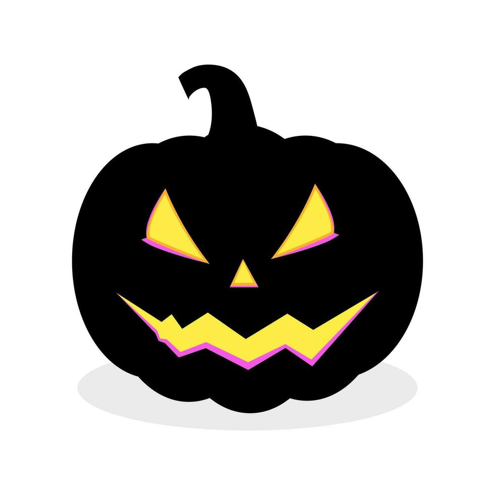 svart halloween pumpa isolerat på vit bakgrund. vektor illustration