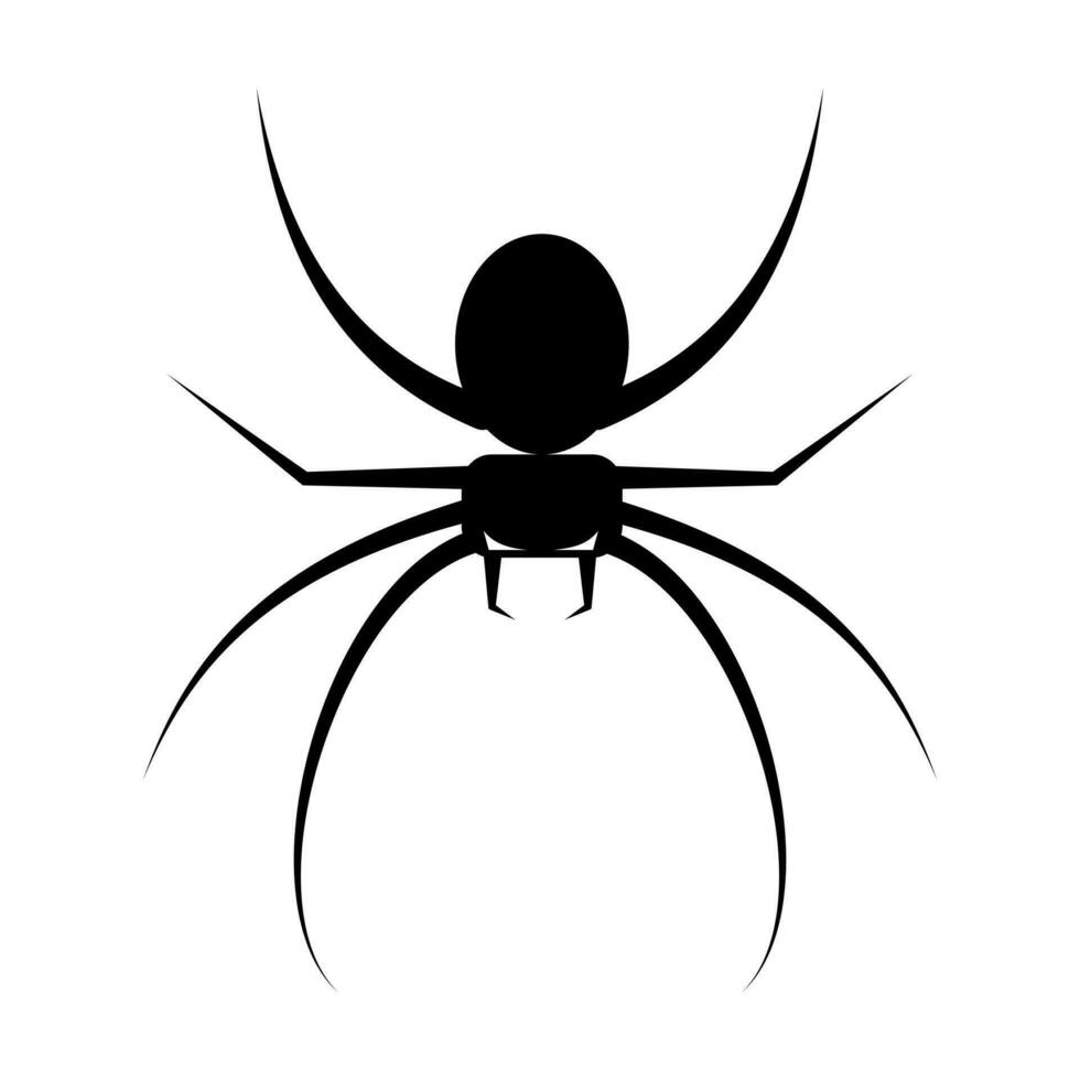 Silhouette von Spinne Symbol. unheimlich Spinne isoliert auf Weiß Hintergrund vektor