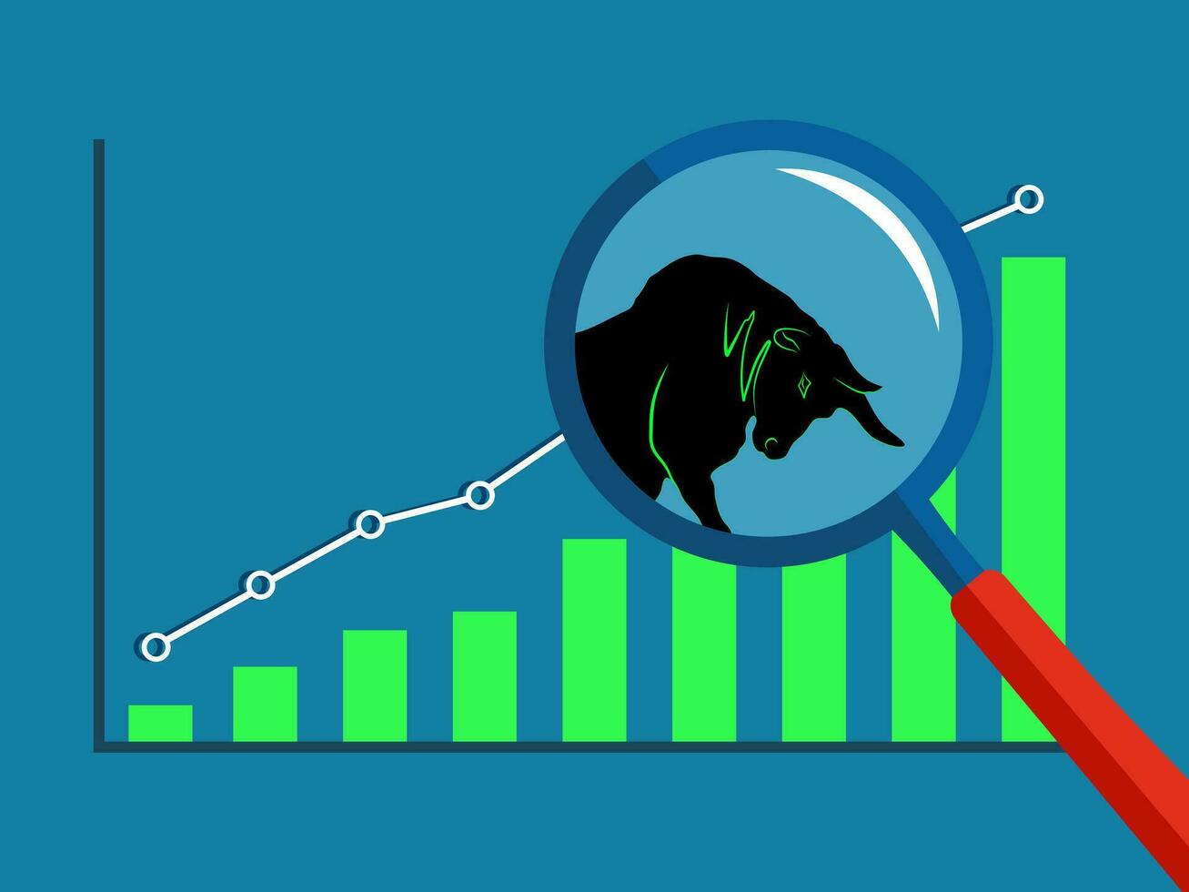 bullisch Symbole und Grafiken. Stier Markt im das Lager Markt. wachsend Markt Bestände vektor