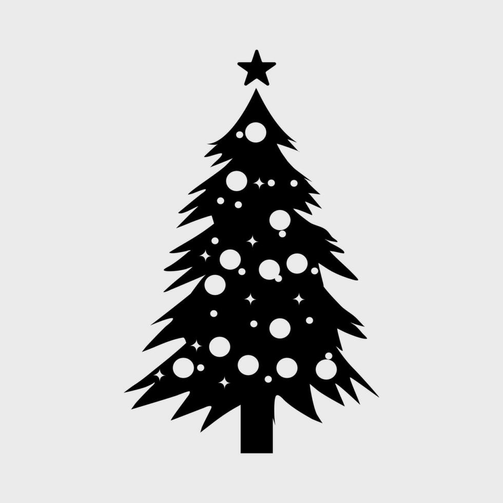 Silhouette von Weihnachten Baum. isoliert auf Weiß Hintergrund. Vektor Illustration