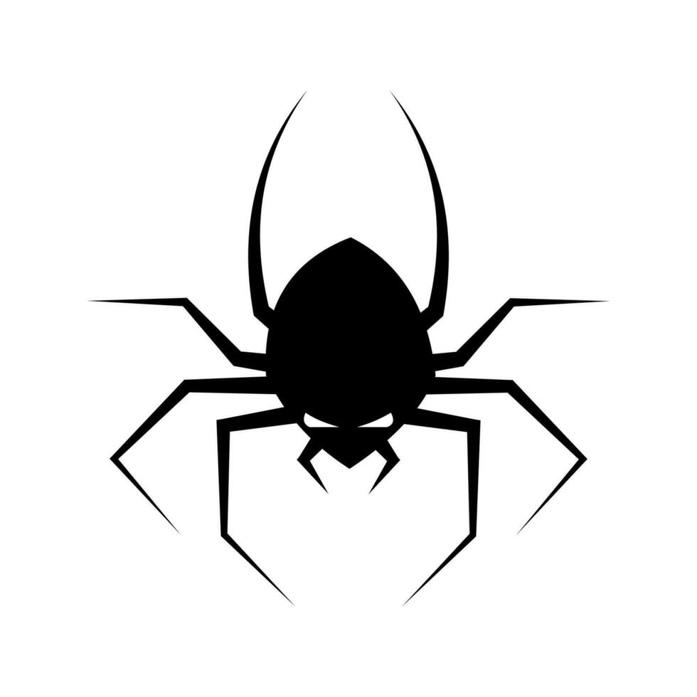 Silhouette von Spinne Symbol. unheimlich Spinne isoliert auf Weiß Hintergrund vektor