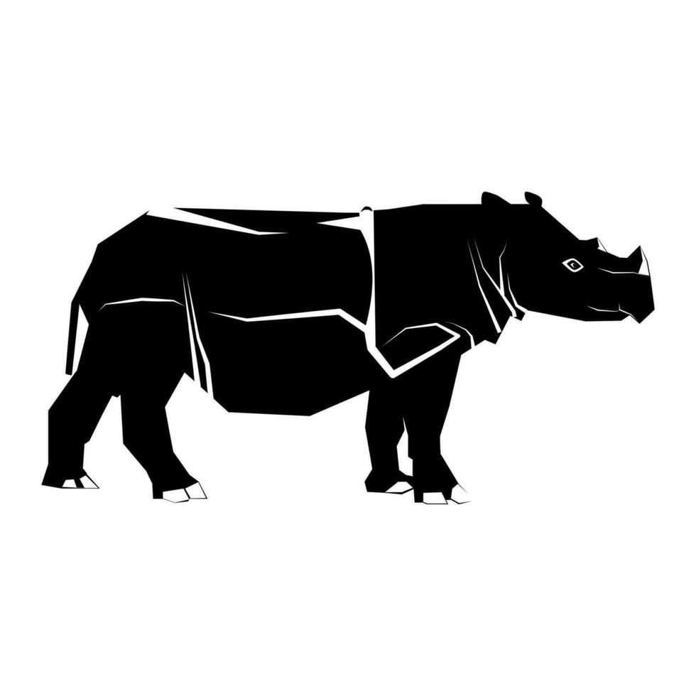 Silhouette von Nashorn isoliert auf Weiß Hintergrund. Vektor Illustration