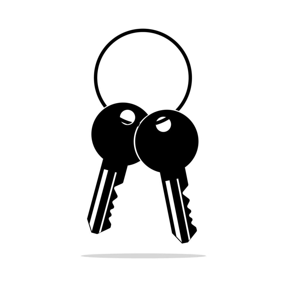svart Nyckelring ikon. vektor nyckel symbol. vektor låsa symbol. skydd och säkerhet tecken