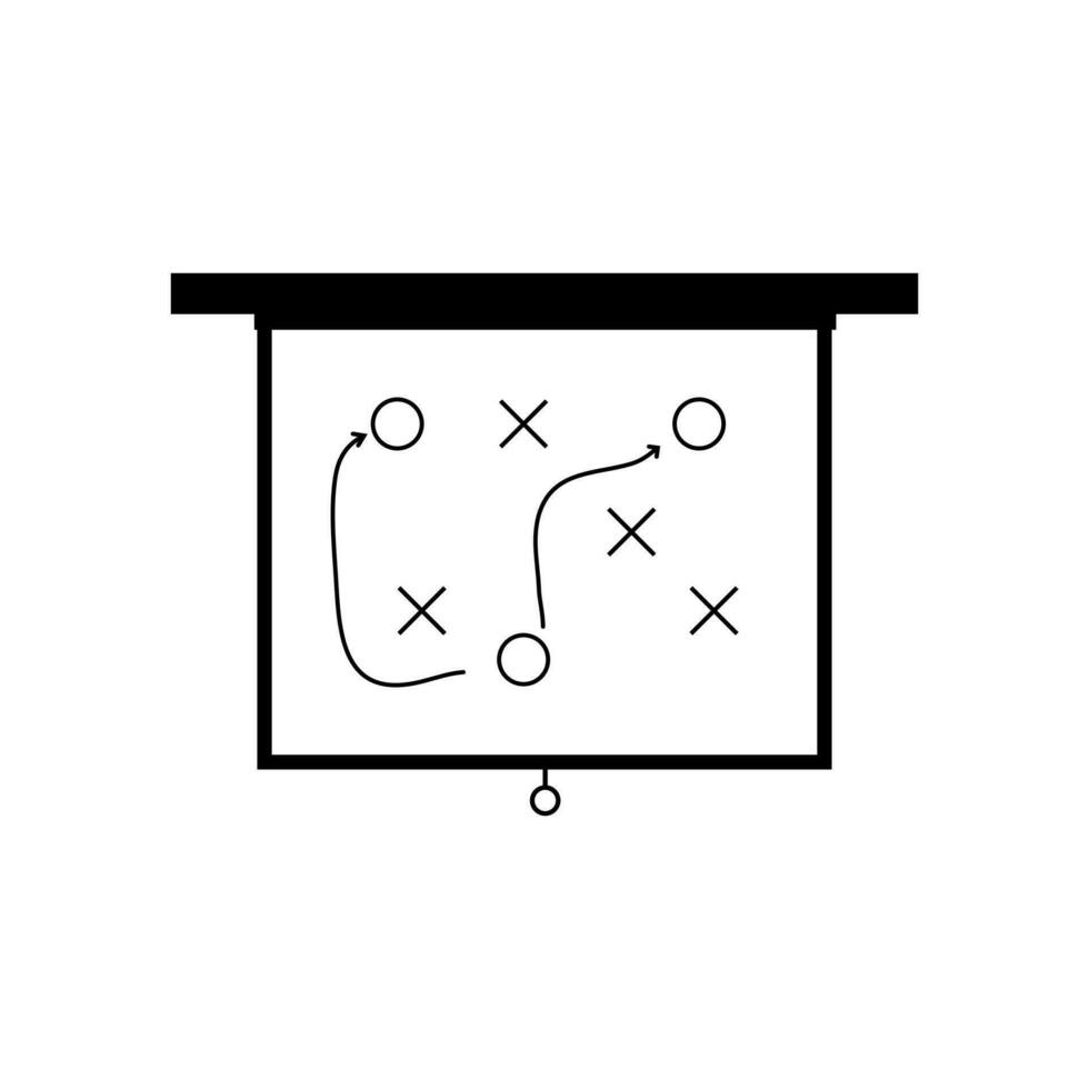 strategisch Planung vorgestellt auf Weiß Beamer Präsentation Bildschirm. Vektor Illustration