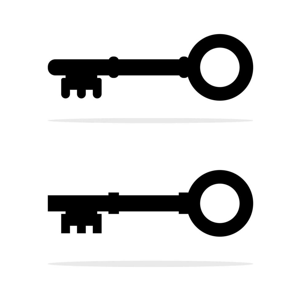 svart nyckel ikon. isolerat på vit bakgrund. vektor illustration