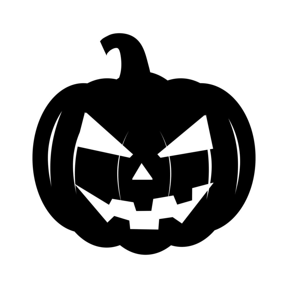 Silhouette von Halloween Kürbis auf Weiß Hintergrund. Vektor Illustration