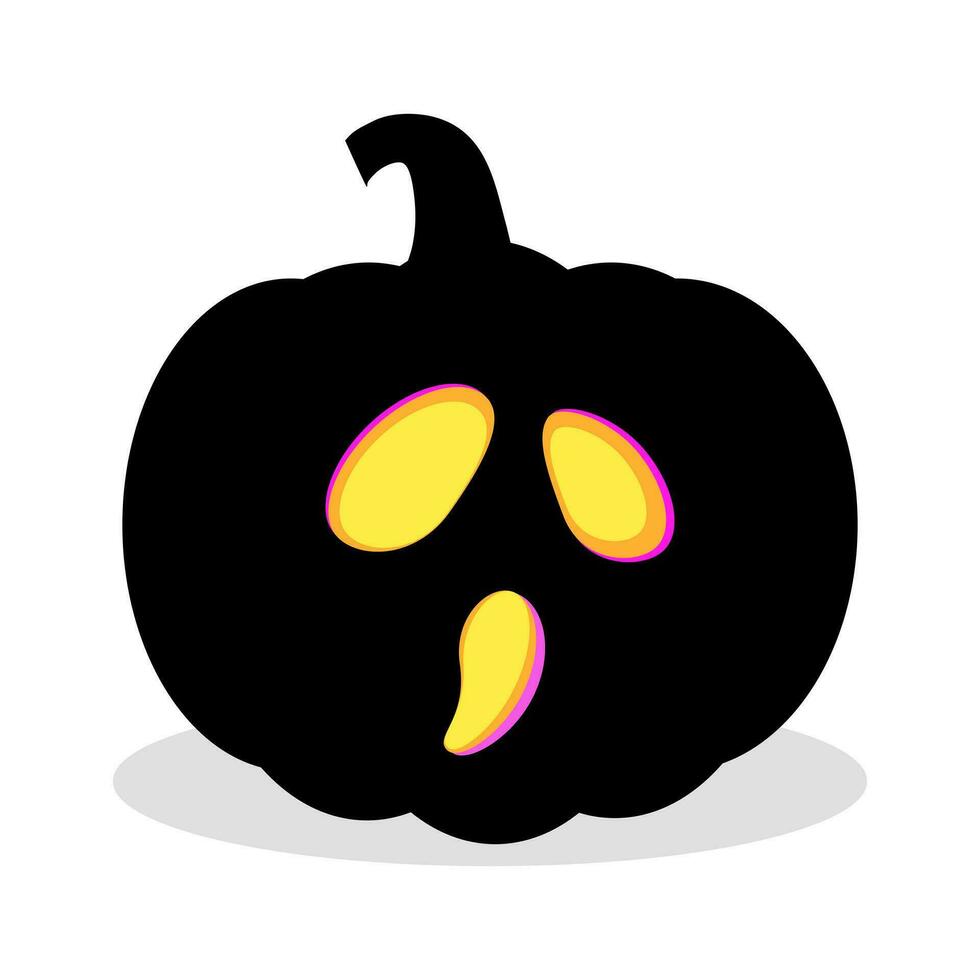 svart halloween pumpa isolerat på vit bakgrund. vektor illustration