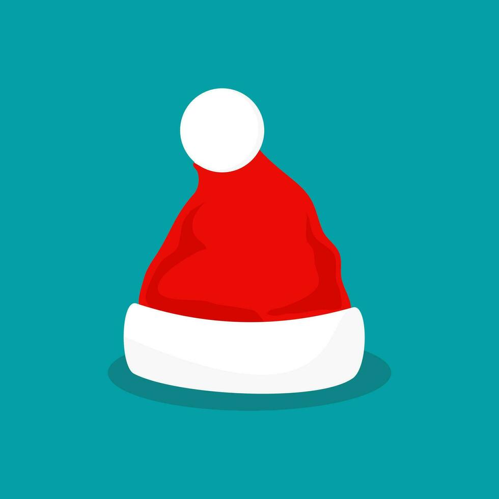 Weihnachten Santa claus Hut isoliert auf Hintergrund. Neu Jahr rot Hut vektor