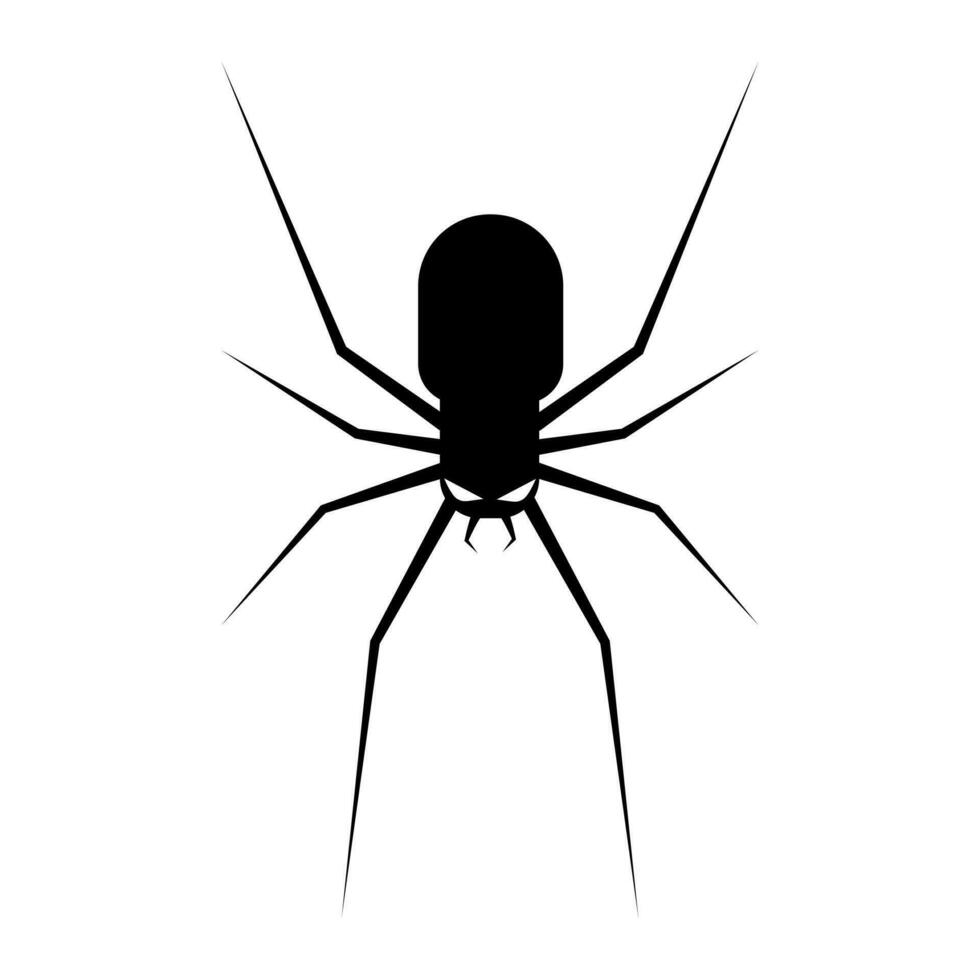 schwarz Spinne Silhouette. unheimlich Spinne isoliert Hintergrund. Spinne Vektor Symbol