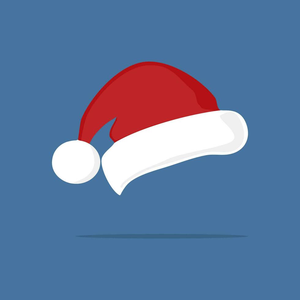 Weihnachten Santa claus Hut isoliert auf Hintergrund. Neu Jahr rot Hut vektor