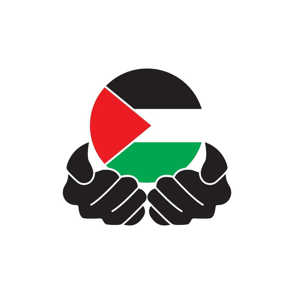 palestina Stöd logotyp ikon design vektor illustration,
