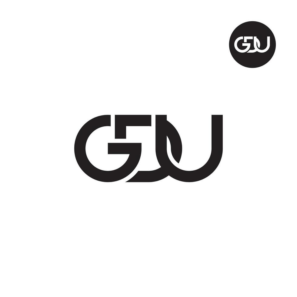 brev gdu monogram logotyp design vektor