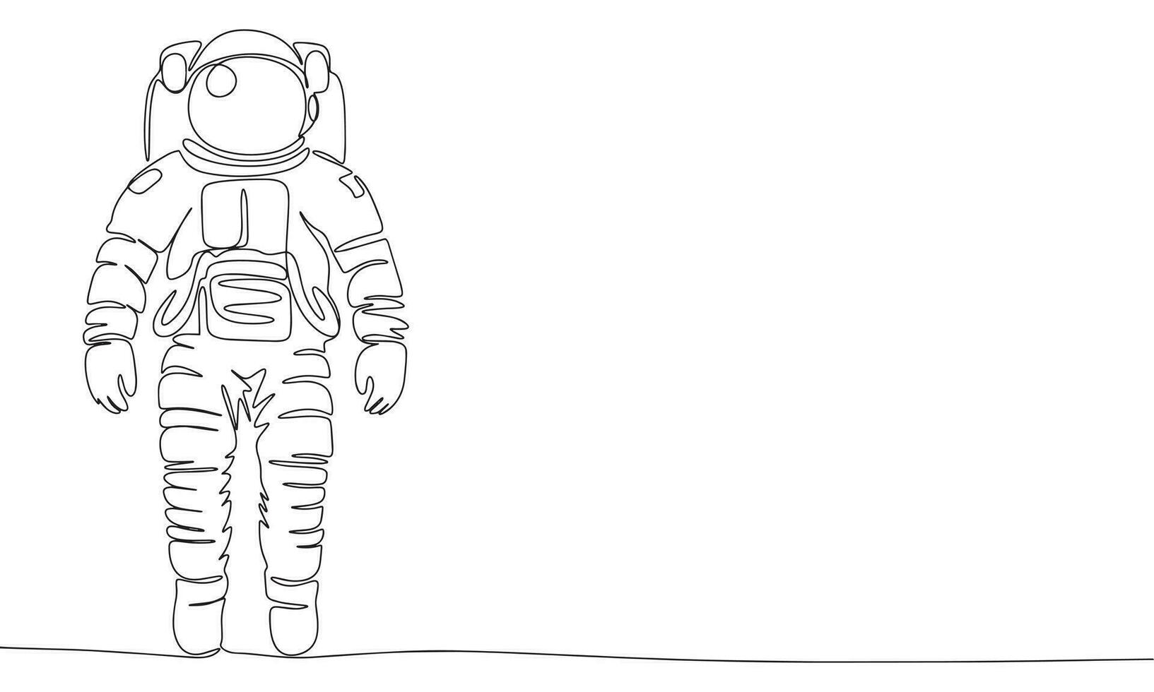 Astronaut einer Linie kontinuierlich. Linie Kunst Astronaut Umriss. Hand gezeichnet Vektor Kunst