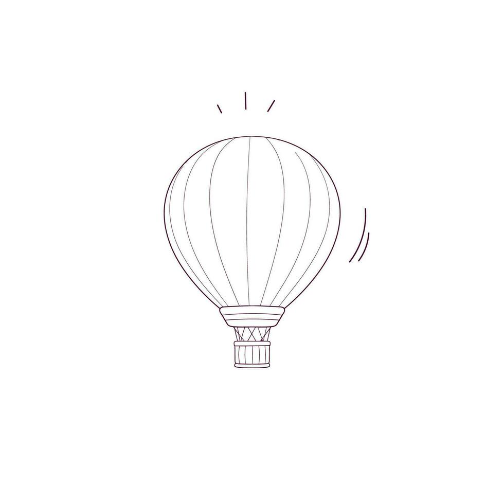 hand dragen illustration av varm luft ballon ikon. klotter vektor skiss illustration