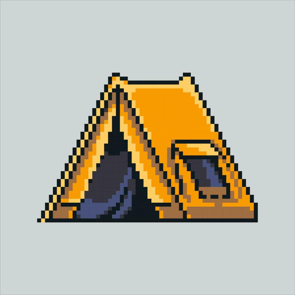 Pixel Kunst Illustration Zelt Lager. pixelig Zelt Lager. Zelt Lager zum Camping pixelig zum das Pixel Kunst Spiel und Symbol zum Webseite und Video Spiel. alt Schule retro. vektor