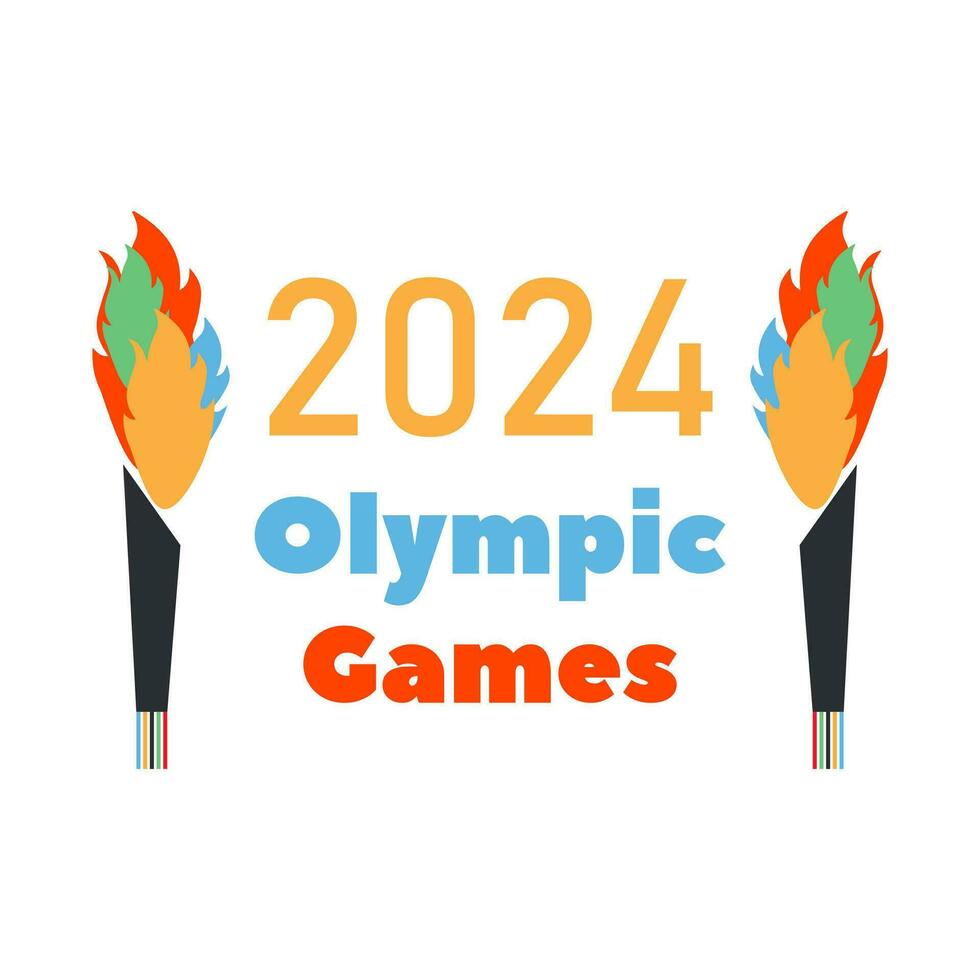 ein Banner zum das 2024 olympisch Spiele. Vektor Illustration. olympisch Fackeln.