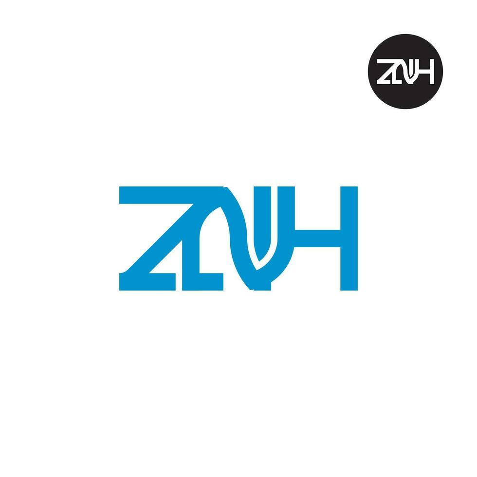 brev znh monogram logotyp design vektor