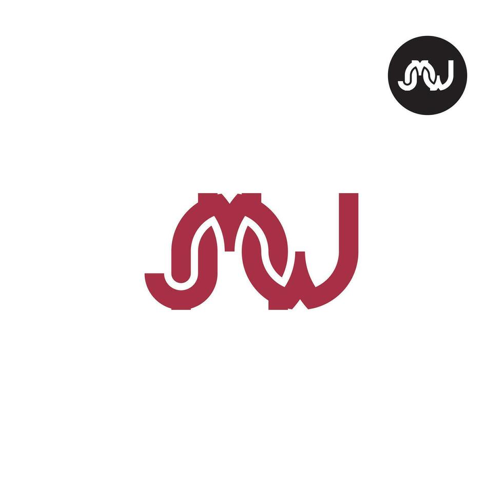 brev jmw monogram logotyp design vektor